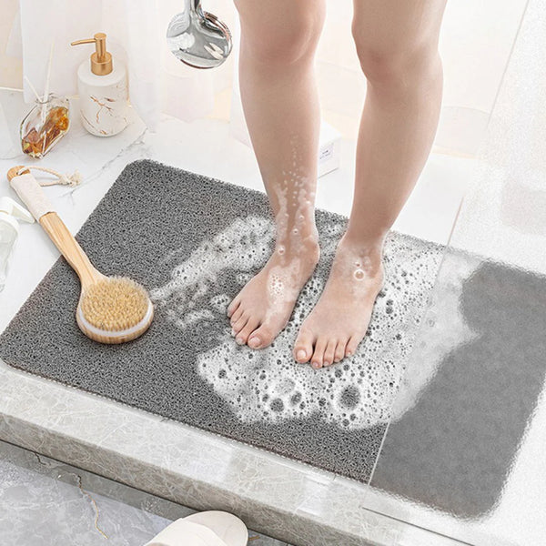 Bath Mat Non Slip Anti Mould with Foot Scrubber 70 x 40cm TPE